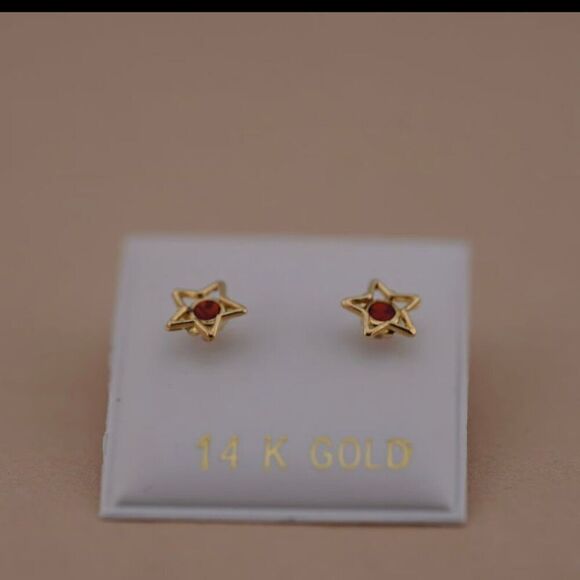 14k Solid Gold Dainty Earrings with Screw Back | Birthday Gift | Tehrani Jewelry - Picture 4 of 9
